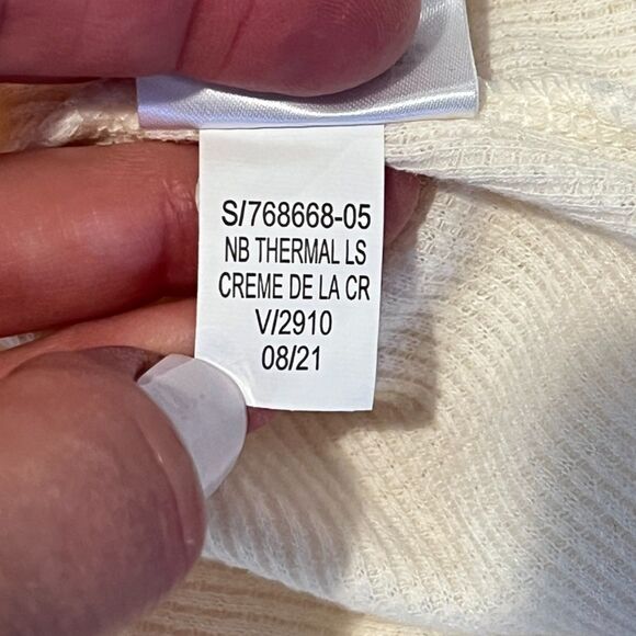 Old Navy Henley Thermal Tee Long Sleeves Scoop Neck Creme de la Creme XL NEW NWT - Picture 5 of 7